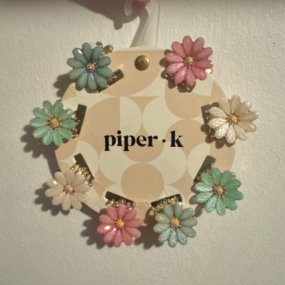 Piper K Flower Pastel Hair Clips Set
